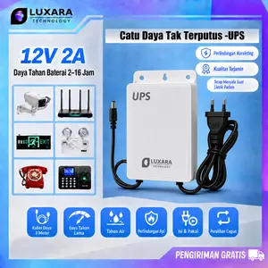【NEW】LUXARA Mini UPS 12V 2A 3600mAh-20000mAh Uninterruptible Power Supply Baterai Cadangan untuk WiFi Router Modem Kamera CCTV Outdoor Tahan Air dan Tahan Api Daya Tahan Lama Internet WiFi Tetap Nyala Saat Mati Lampu Cadangan Listrik Darurat Rumah V380