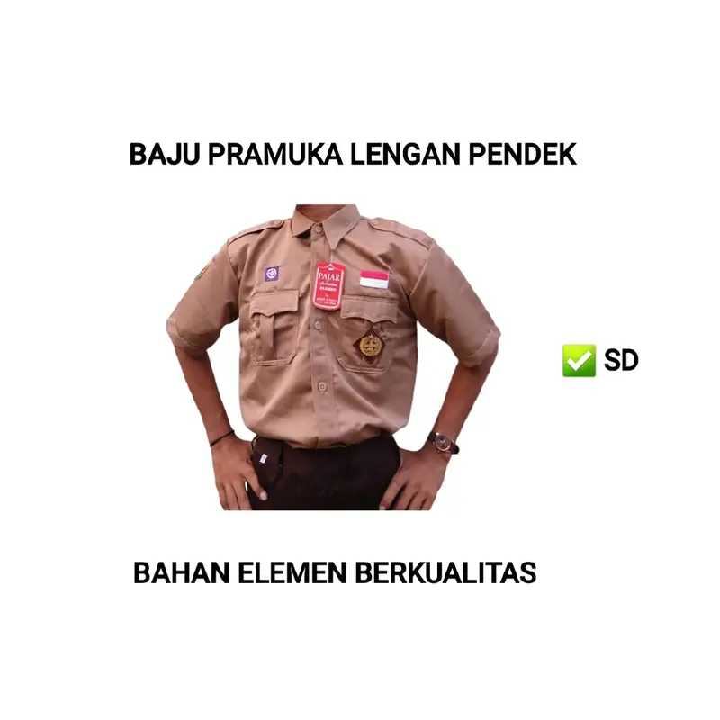 BAJU PRAMUKA PENGGALANG LAKI-LAKI LENGAN PENDEK BAHAN ELEMEN BERKUALITAS 0