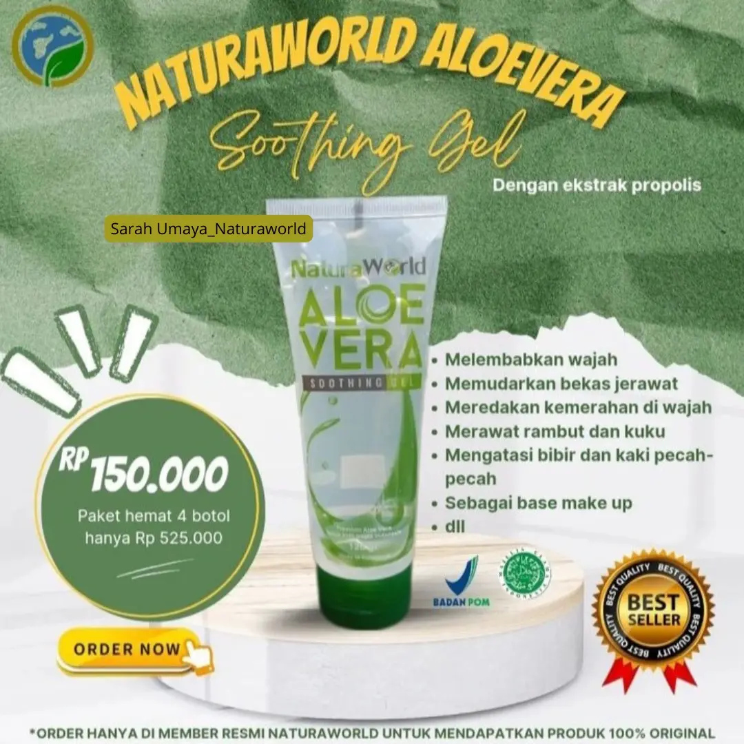 100% ORI NATURAWORLD ALOEVERA SOOTHING GEL