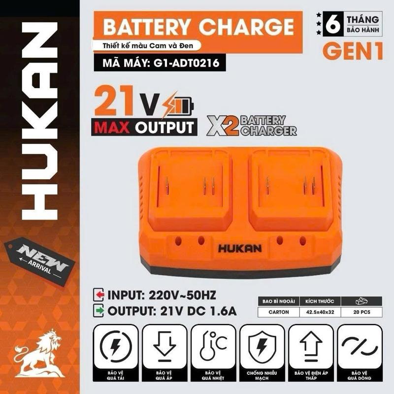 Đế Sạc Pin HUKAN G1-ADT0216, Công suất 1.6A, Có mạch bảo vệ, Sạc đôi 2 cổng tiện lợi, Sạc pin phổ thông