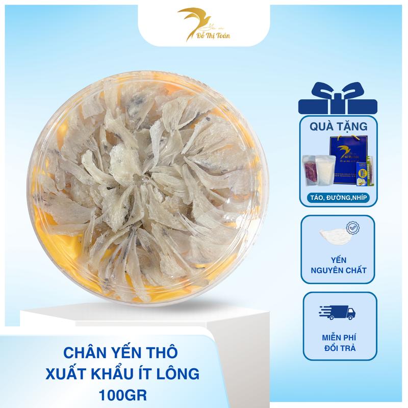 [KHO DTT] Chân yến thô xuất ít lông (50gr-100gr) - Kèm đường phèn, táo đỏ, nhíp- Yến sào Đỗ Thị Toán