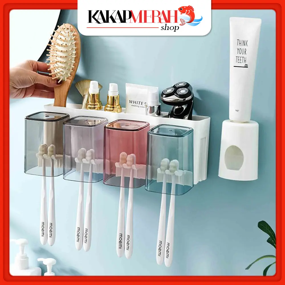 Rak Sikat Gigi Tempel Odol Tempat Dispenser Odol Rak Gantung Kamar Mandi Tempel Toothbrush