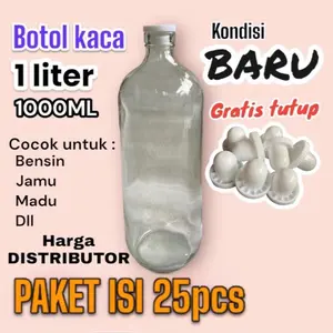 Botol kaca bensin 1 liter 25pcs