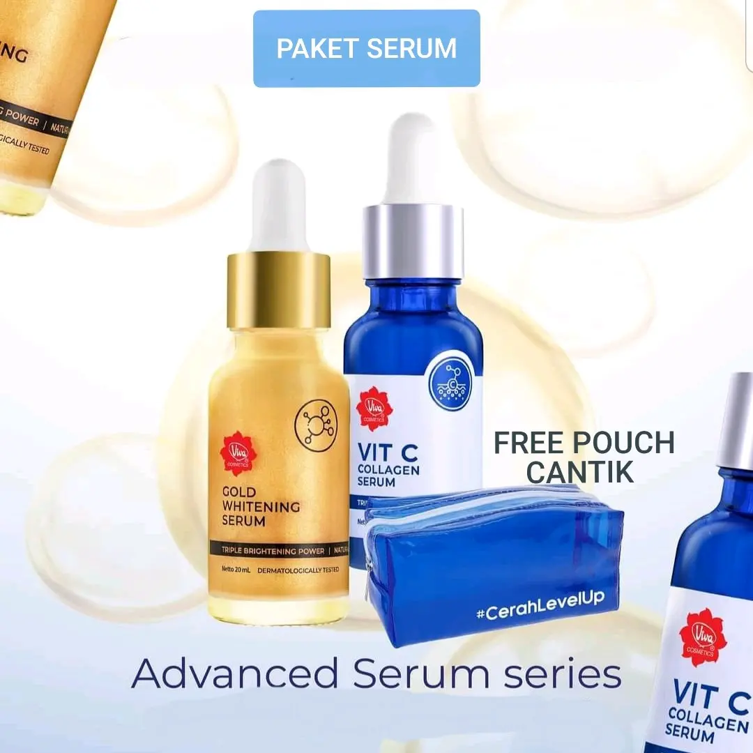 Paket Combo Viva 2 Serum Kulit Cerah Level up untuk Wajah - Mencerahkan Niacinamide Vitamin C Lightening Aging