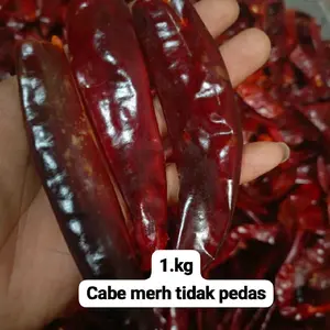 ready kemasan ( 1.kg ) CABE MERAH BESAR KERING KULITAS SUPER TIDAK PEDAS COCOK UNTUK BUMBU MERAH