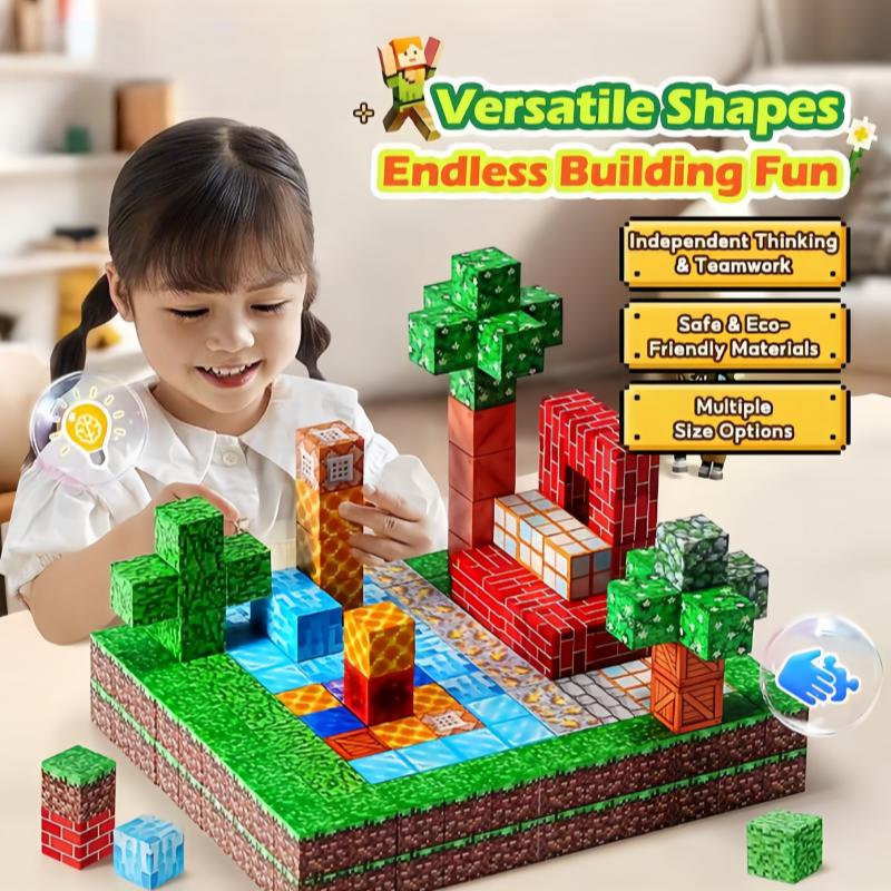 Mainan Edukatif Magnet Minecraft BlockSet My World Magnetic 4D Cube MagnetikBalok Mikey Blok Games