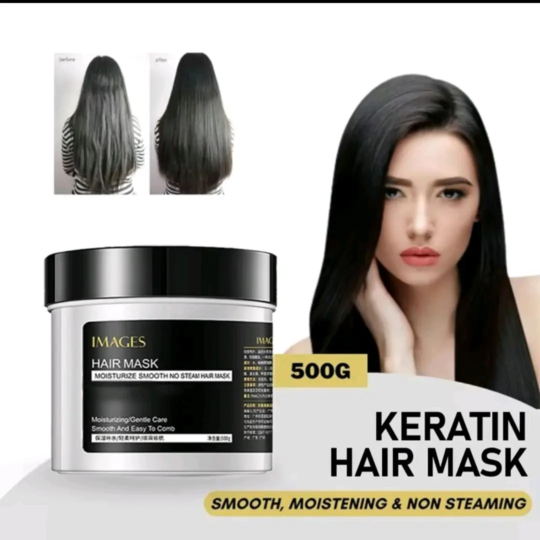 Masker Perawatan Melembutkan Rambut Tanpa Catok 500gr Hair Mask Smooth Moisten Hair Mask Film Keratin Treatmen Rambut Rusak dan Kering Rontok Ala Korea