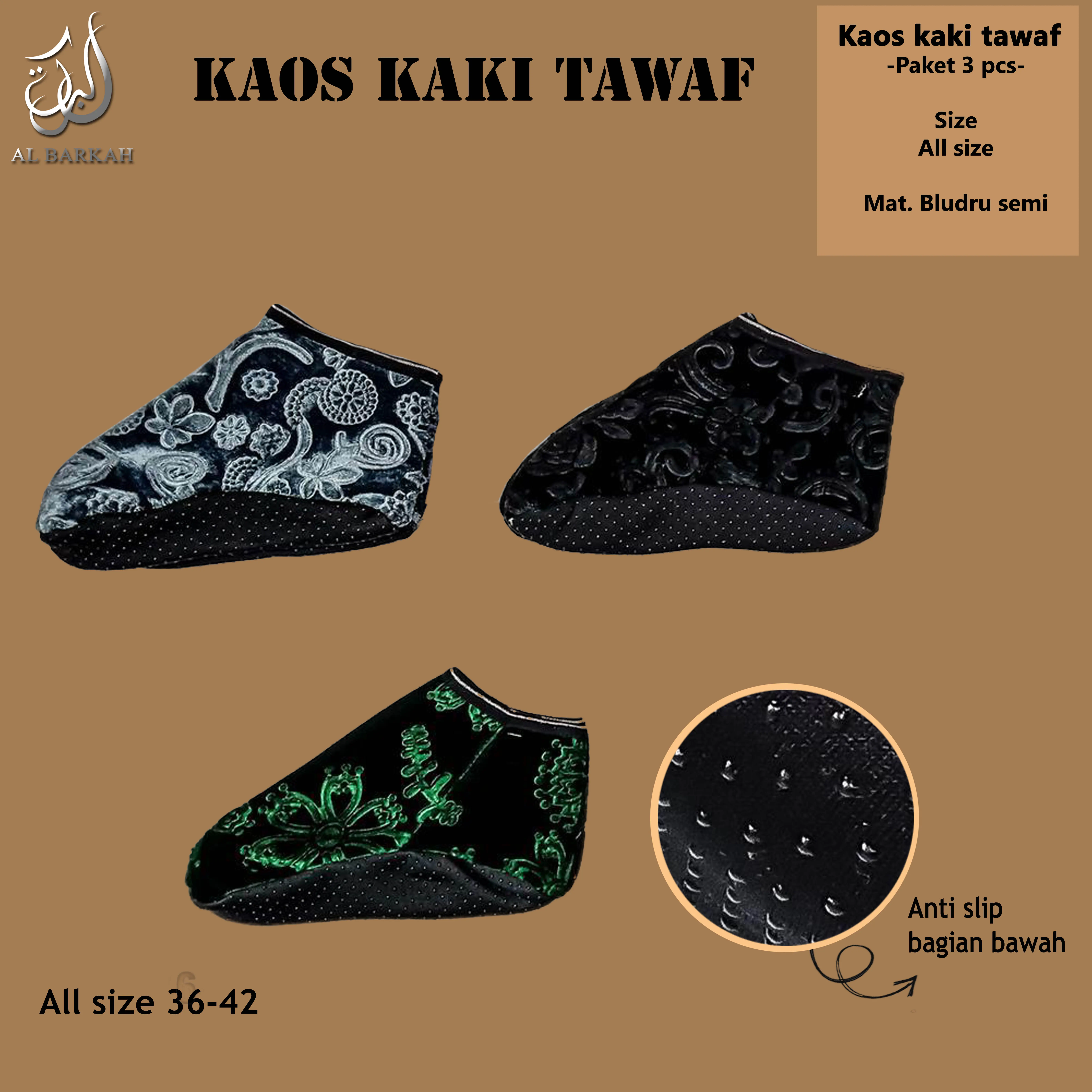 Kaos Kaki Haji Tawaf Kaus Kaki Tawaf Sepatu Tawaf Anti Slip Muslim Wanita