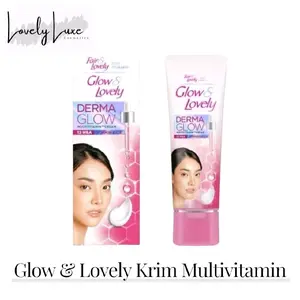 Glow & Lovely Derma Glow Krim Pencerah Wajah 23gr x 2pcs Pelembab Dengan 12 HSA & Vitamin B C untuk Kulit Cerah Sehari-hari