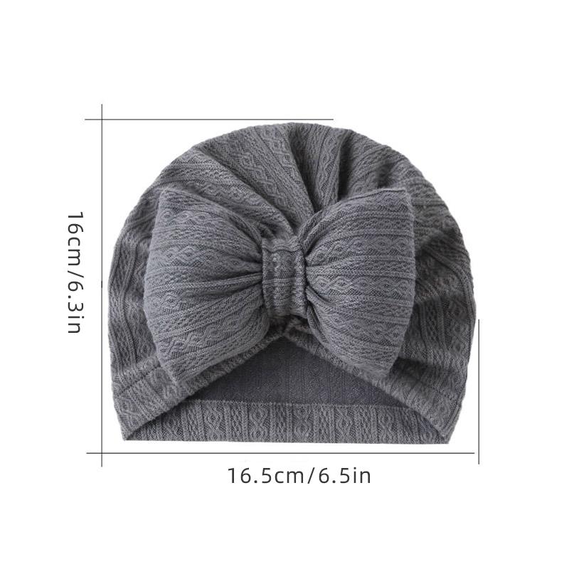 0-2Years Cute Big Bow Baby Turban Hat Cotton Soft Elastic Children Girl Indian Hat Photography Props 3