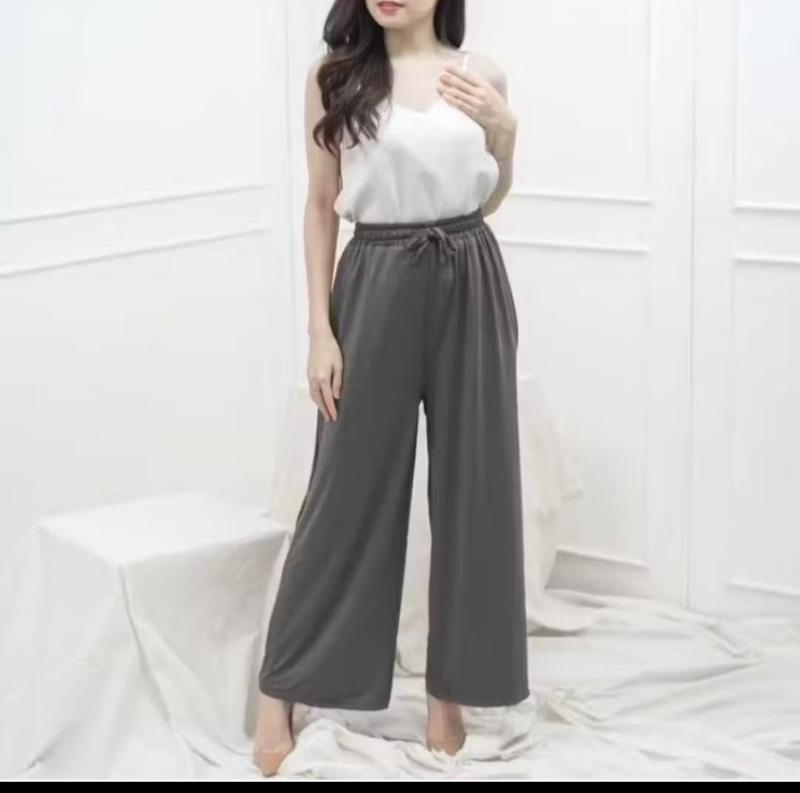 celana kulot highwish/CELANA KULOT WANITA RAMI LINEN PREMIUM/CELANA WANITA TERKINI CELANA KULOT TERLARIS Kain Panjang Kaki Karet Nyaman Putih Tebal Lembut 6
