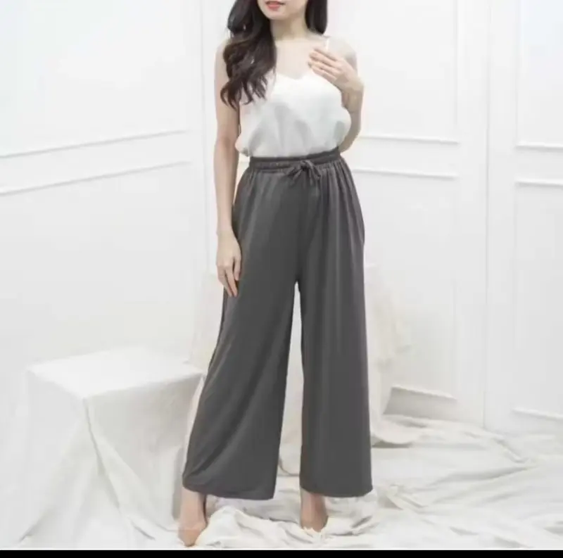 celana kulot highwish/CELANA KULOT WANITA RAMI LINEN PREMIUM/CELANA WANITA TERKINI CELANA KULOT TERLARIS Kain Panjang Kaki Karet Nyaman Putih Tebal Lembut 6