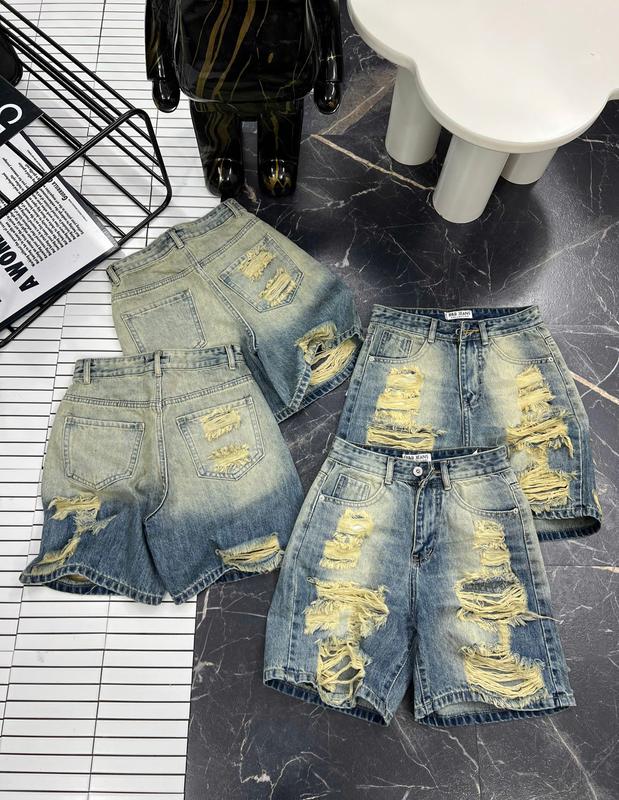 2 Phiên Bản LSN Quần Jean Ngố Đùi Nữ Rách Trước Sau Wash Loang 278 - 279 - 600 - 601