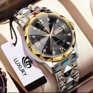 [ Komen “ MAU “ 5 Kali ] Jam Tangan Pria JP44 Terbaru Rantai Stainless Steel Anti Air Mewah Luxury Diamond Tanggal Hari Aktif Original