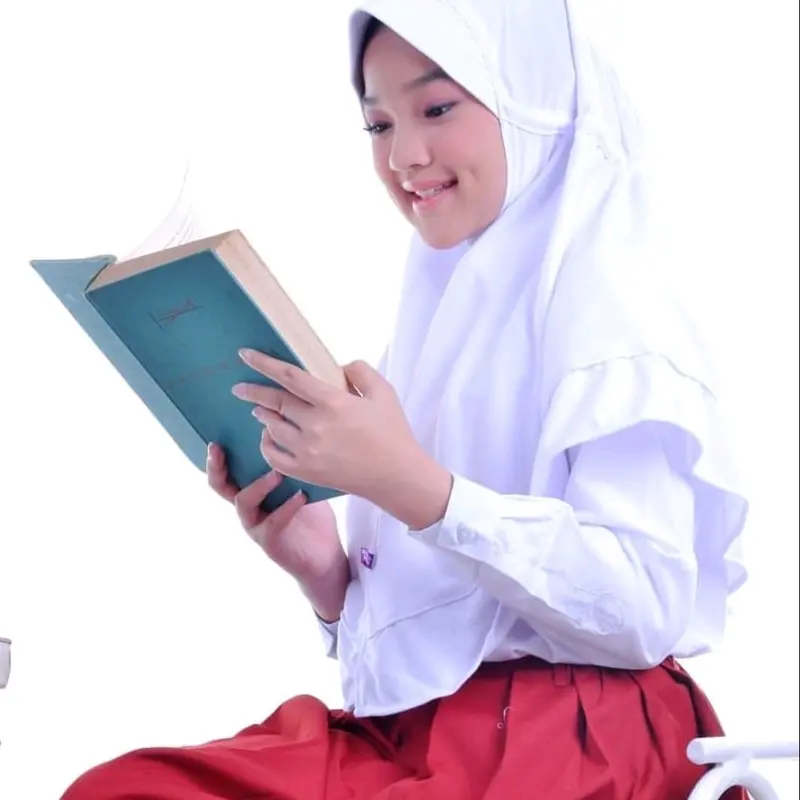 Hijab sekolah Kerudung Sekolah Anak SD Renda Serut 0