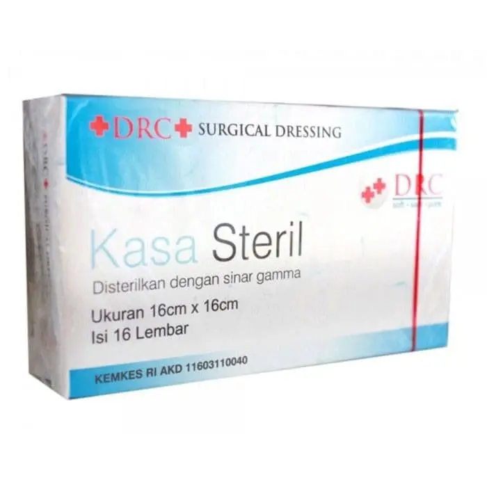 Kasa steril DRC 16cm x 16cm 1 box isi 16 pcs /kasa luka/kasa perban steril