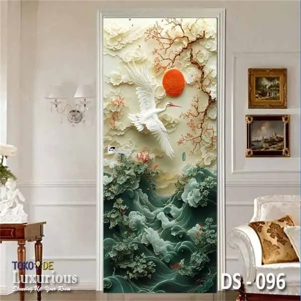Wallpaper Custom Pintu Wallpaper 3D Pintu Motif Klasik Hiasan Kamar