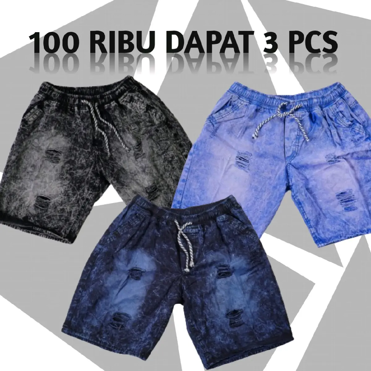 100 RIBU DAPAT 3 PCS CELANA PENDEK/JEANS SOBEK/CELANA PENDEK PRIA/JEANS  PENDEK PRIA/CELANA JEANS SOBEK PENDEK