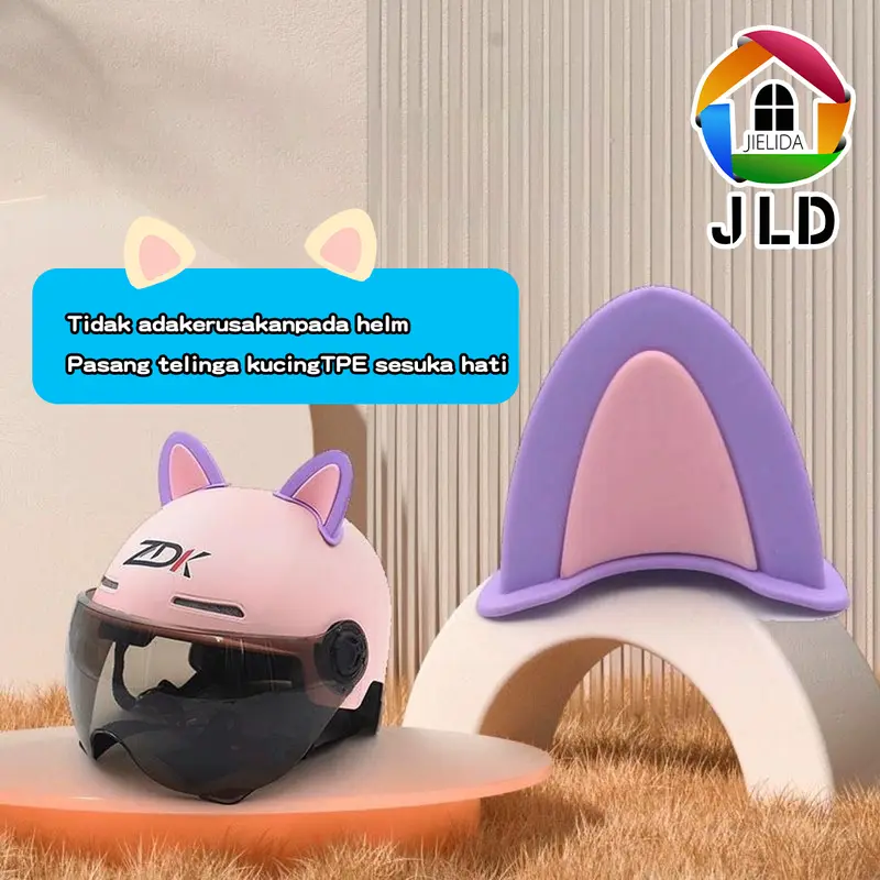 JIELIDA ACCESSORIES HELM KUPING KUCING HELMET CAT BIKER NYAMAN DAN GEMAS 6