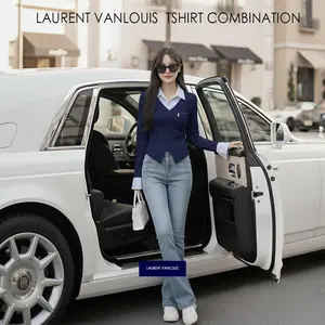 LAURENT VANLOUIS TSHIRT STRIPE  COMBINATION  BASIC ATASAN WANITA PREMIUM