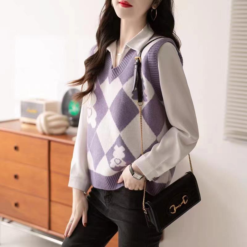 Product Introduction of Áo Ghi Lê Dệt Kim Hoạt Hình Kim Cương Cổ Điển Cho Nữ, Áo Ghi Lê Trẻ Trung, Áo Khoác Ngoài, Mùa Xuân, Bùng Nổ, Mùa Thu Và Mùa Đông, Áo Len 9