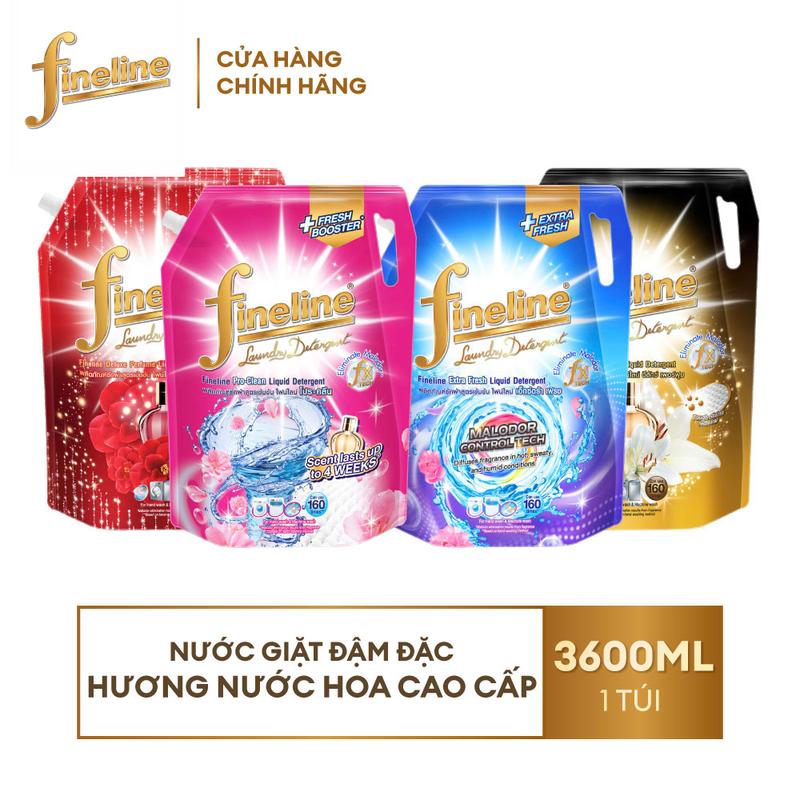 [ Lựa chọn màu theo ý ] Túi nước giặt Fineline 3600ml Đậm Đặc Hương Nước Hoa Cao Cấp - Hàng Thái chính hãng