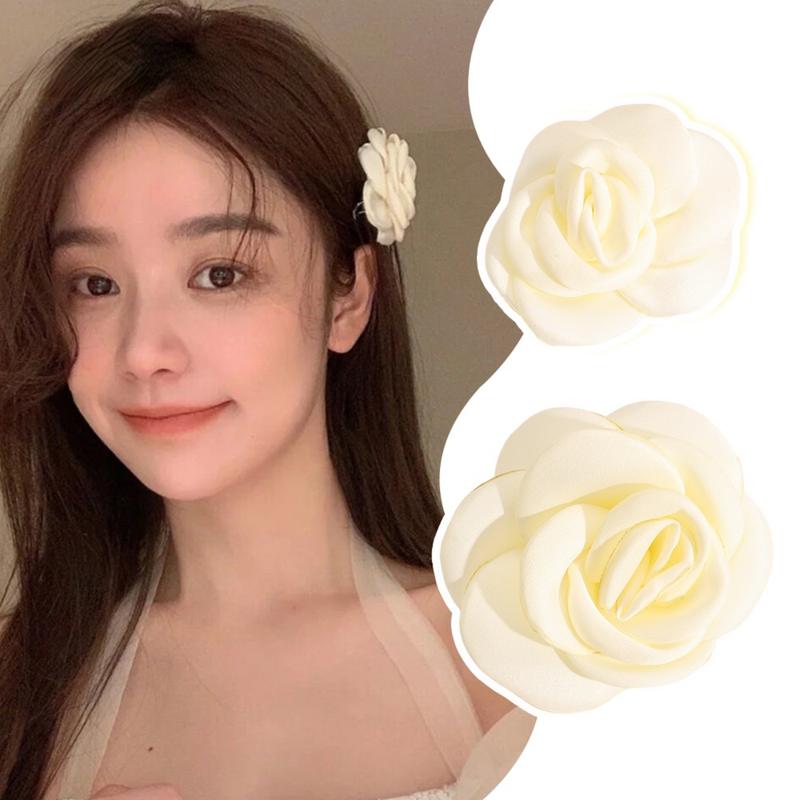  Kẹp Tóc Hoa Trà Trắng Tinh Khiết Cho Nữ Kẹp Tóc Hoa Hồng Hoa Trà Siêu Thanh Lịch Hàn Quốc Phụ Kiện Tóc Trâm Cài Áo Nhẹ Nhàng Thanh Lịch 