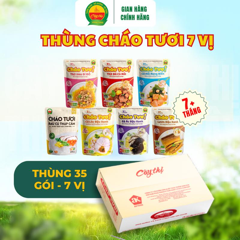  Thùng 35 gói 7 Vị Cháo Tươi Cây Thị Cháo Tươi Ăn Liền Cung Cấp Đủ Nhóm Dinh Dưỡng Cần Thiết 