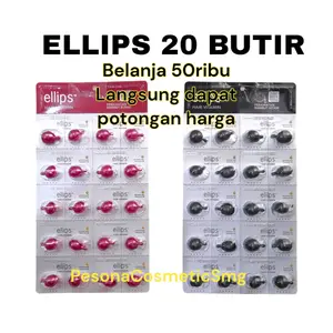 ELLIPS VITAMIN RAMBUT ISI 20 BUTIR / ELLIP PINK HITAM VITAMIN HEAT PROTECTOR ISI 20 BLISTER