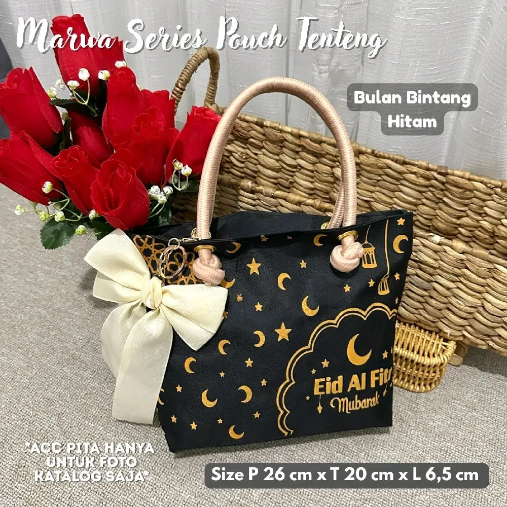 Tenteng Marwa Bulan Bintang Hitam