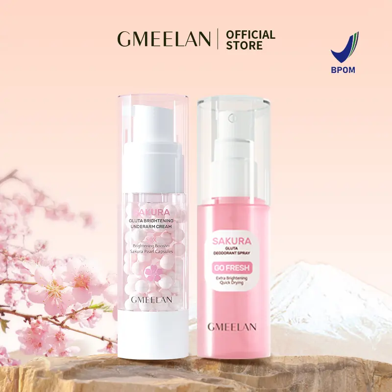 GMEELAN Krim Pemutih Ketiak Sakura 30g+Sakura Gunta Deodorant Spray 50ml 2pcs KITS