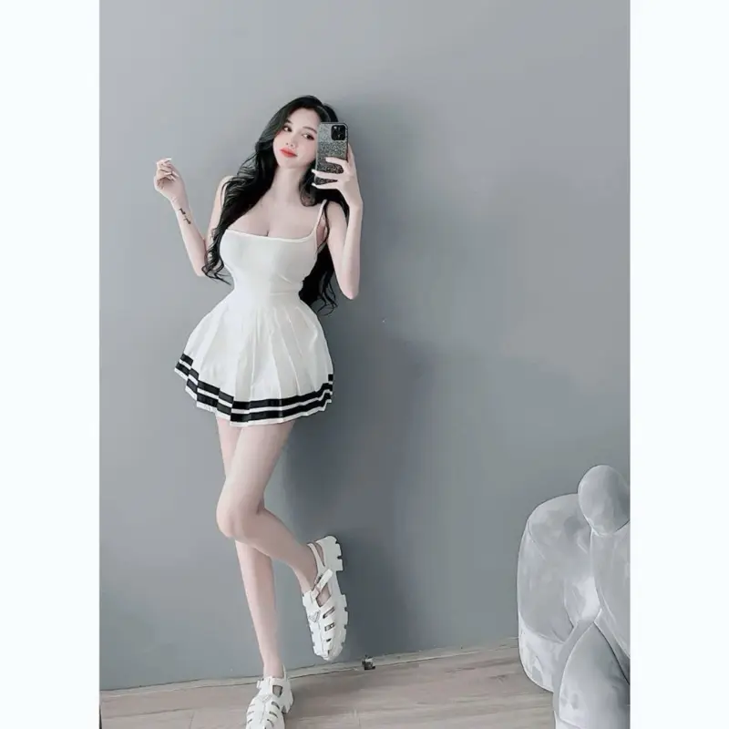 Set áo dây - chân váy học sinh -  dễ thương