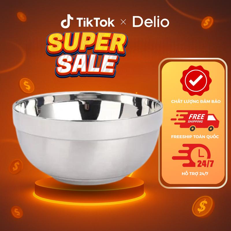 Tô chén inox 2 lớp cách nhiệt kiểu dáng Hàn Quốc, đựng cơm, thức ăn, canh soup