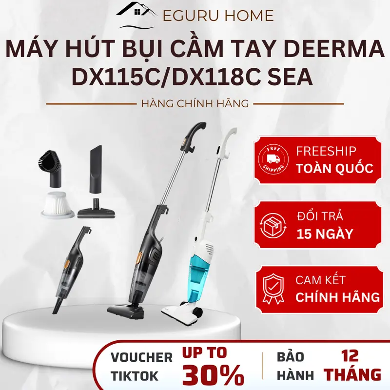 [DEAL SỐC] Máy Hút Bụi Cầm Tay Deerma DX115C/DX118C SEA Công Suất 600W Lực Hút 15000PA - 3 Đầu Hút - BH Chính Hãng 12 tháng Máy Hút Bụi Làm Sạch mayhut bui 0