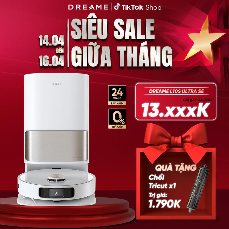 [TẶNG Chổi Tricut] Robot lau sàn hút bụi  Máy Hút Bụi tự làm sạch Dreame Bot L10s Ultra SE - Hàng chính hãng - Phiên bản quốc tế