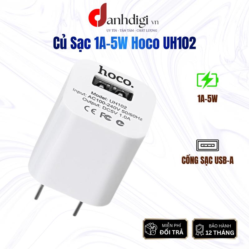 Củ sạc 5W - 5V 1A Hoco UH102 thích hợp sạc các thiết bị dòng sạc nhỏ đồng hồ, tai nghe, sạc dòng ip 5,6,7 sạc tai nghe bluetooth cuc sac
