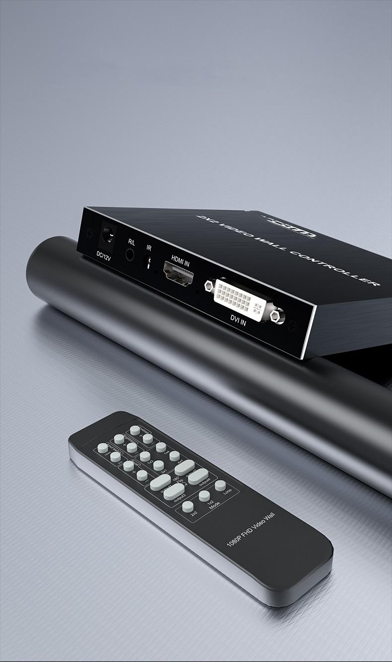 Product Introduction of 2x2 Video Wall Controller 1080p TV Splicing Box 1x2 1x3 1x4 2x1 3x1 4x1 HD DVI Switch 4 Screen Splicer Processor 33