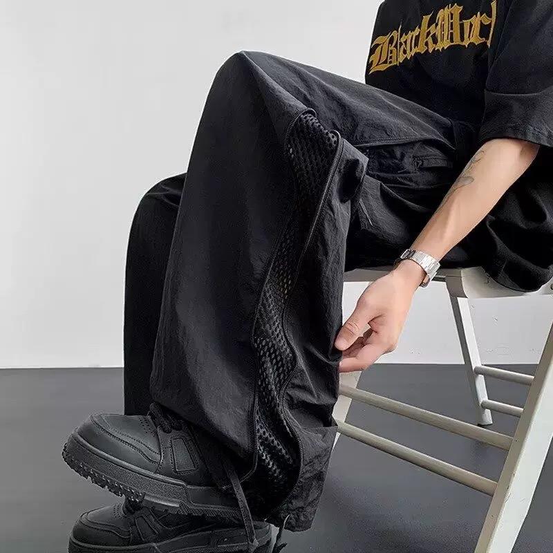 Quần ống rộng  2 bên tháo lắp LƯỚI nam nữ đều mặc được chất vải gió Hàn mát mẻ form rộng