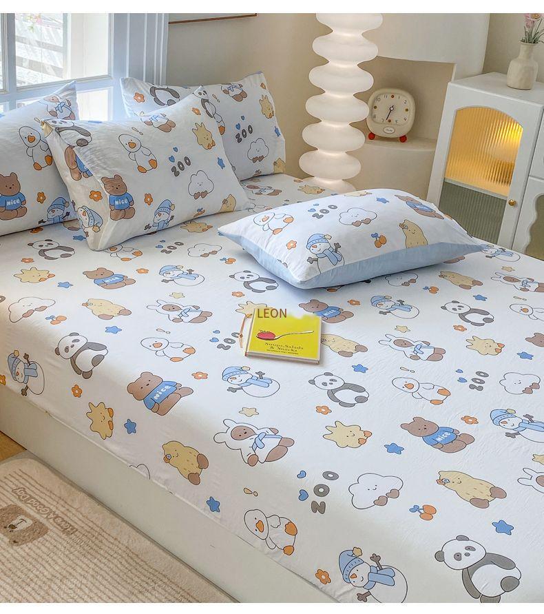 Product Introduction of New Kuromi 3in1 Fitted Bedsheet Single Super Single Queen King Size 【Bed sheet+pillowcase 3in1】Skin Friendly Cotton Mattress Dust Cover bedsheet  queen  size multicoloured  bed  sheets  hotel 47