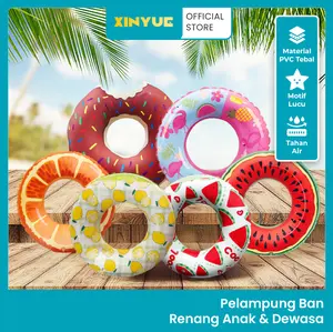 XINYUE Pelampung Ban Renang Anak motif Flamingo dua warna Donat Jeruk Semangka Outdoor