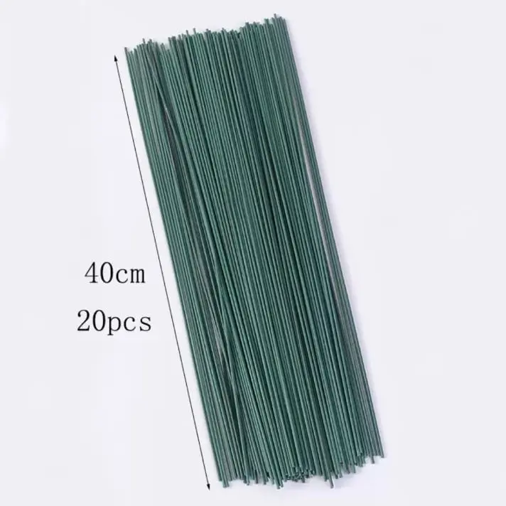 20pcs Tangkai Kawat untuk Bunga Buket / Tangkai Kawat Bunga Hijau Artificial / Tangkai Kawat20pcs Tangkai Kawat untuk Bunga Buket / Tangkai Kawat Bunga Hijau Artificial / Tangkai Kawat 1