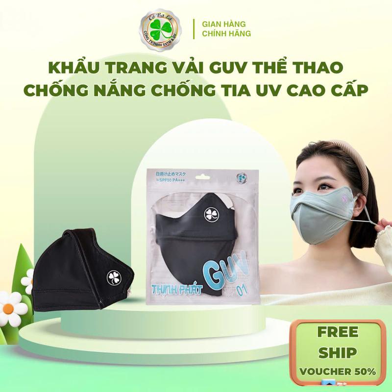  Khẩu Trang Vải GUV Thể Thao Thịnh Phát Cao Cấp Chống Nắng Chống Tia UV SIze To Che Kín Khuôn Mặt Chuẩn Hàng Việt Nam 