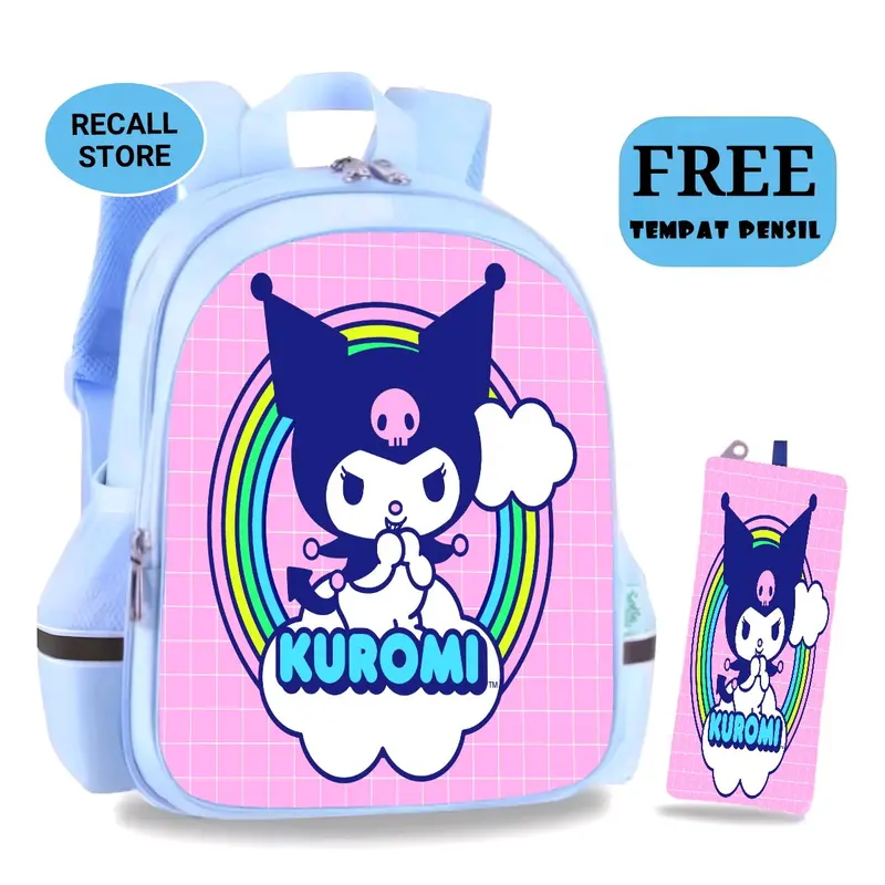 Tas Ransel Anak Sekolah SD TK Kuromi Motif, Kapasitas Besar untuk Buku, Alat Tulis dan Perlengkapan Sekolah Lainnya Fashion 2