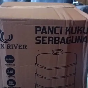 HAN RIVER Panci Listrik 3 Tingkat Kukusan Listrik 24L Kukus Dan Masak Seafood/Siomay/Mie/Sayur