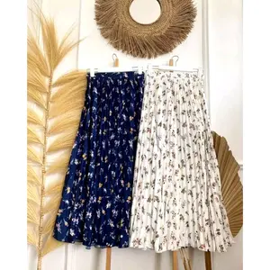 rok plisket motif anak perempuan usia 6-14 tahun / rok plisket wanita