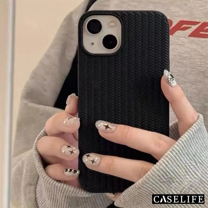 Caselife Softcase TPU Matte Motif Anyaman 3D Full Cover Casing Iphone 11 12 13 14 15 Pro Max Plus 1