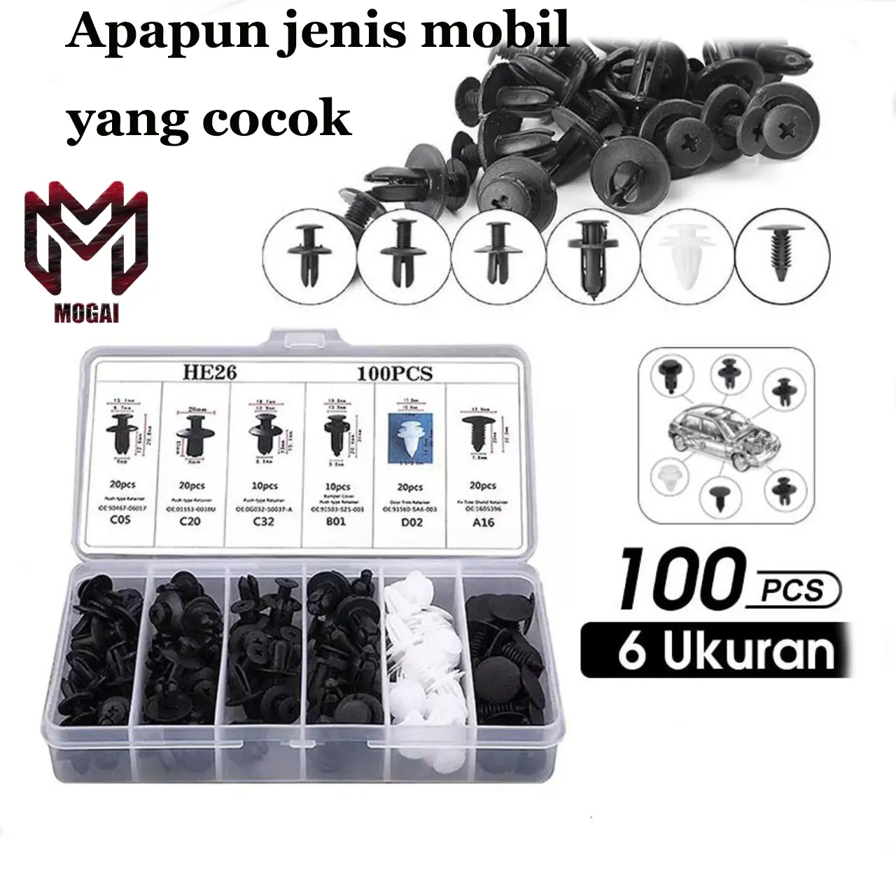 [COD] Klip Bumper Mobil Universal - Material Karbon Tahan Lama, Aksesoris Eksterior Mobil/Motor, Cocok untuk General Motors & Kendaraan Lain