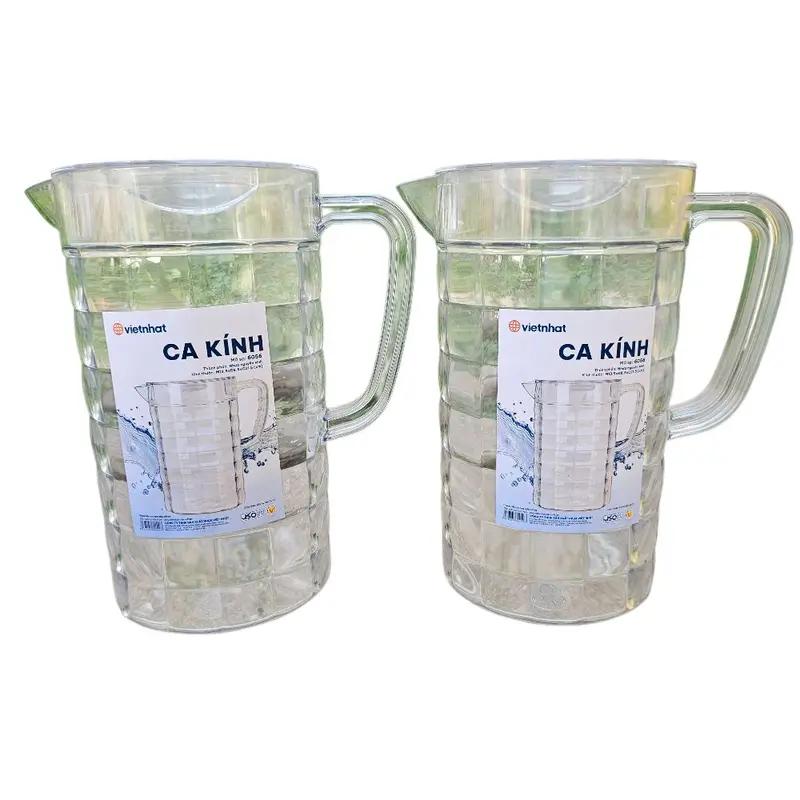 Combo 2 ca kính 1.8 lit nhựa nguyên sinh Việt Nhật chịu nhiệt từ 0-60 độ C 0