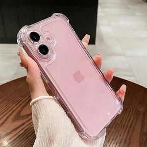Funda suave con diseño de cojín de aire transparente y protección contra caídas, funda resistente a impactos para iPhone 11/12/13/14 Pro Max/15 Pro/16 Plus/16 Pro Max, material TPU, opción de regalo