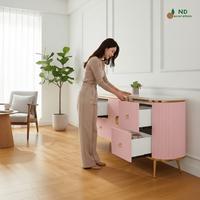 Gambar ND Decoration - Credenza Meja Aesthetic Minimalis Multifungsi Serbaguna Lemari Bufet TV Modern - Putih 180cm, Dengan Lampu LED dari ND Decoration Kab. Bogor 5 Tokopedia